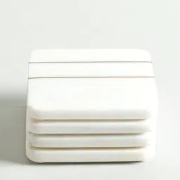 Home4U White Marble Brizo Marble Coaster - Set of 4 image 3