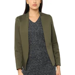 Solly by Allen Solly Olive Full Sleeves Blazer image 1