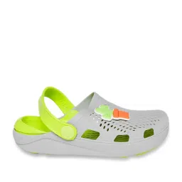 Pantaloons Junior Grey & Green Back Strap Clogs image 1