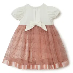 MiArcus Kids Brown & White Embroidered Dress image 1