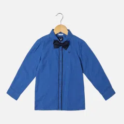 Allen Solly Junior Royal Blue Textured Full Sleeves Shirt image 1