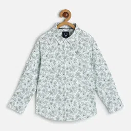 Allen Solly Junior White Floral Print Full Sleeves Shirt image 1