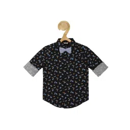 Allen Solly Junior Black Printed Full Sleeves Shirt image 1