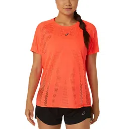 Asics Orange Self Pattern Sports T-Shirt image 1