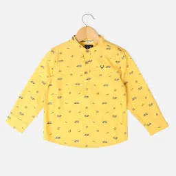 Allen Solly Junior Yellow Printed Full Sleeves Shirt image 1