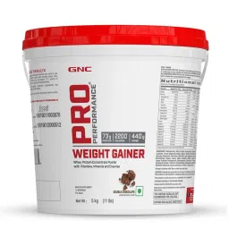 GNC Pro Performance Weight Gainer |73g Protein Double Chocolate Flavoured Post-Workout Powder - 5 kg image 1