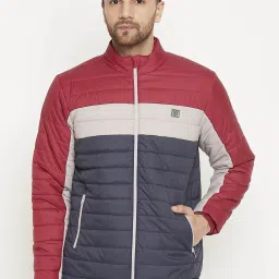 Duke Navy Blue & Maroon Regular Fit Quilted Jacket image 1