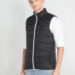 Arrow Sport Black & White Regular Fit Quilted Jacket image 3