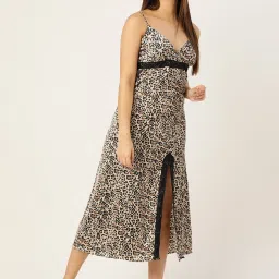 Ms.Lingies Brown Printed Nighty image 1