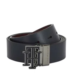 Tommy Hilfiger Navy & Brown Leather Reversible Belt for Men image 1