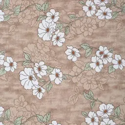 Klotthe Beige 400 TC Cotton Double Book Fold Bedsheet with 2 Pillow Covers image 5