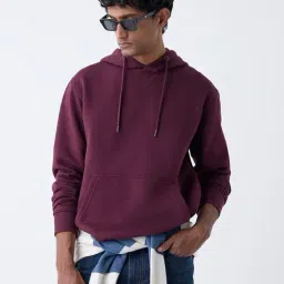 WES Casuals by Westside Wine Solid Relaxed-Fit Cotton-Blend Hoodie-image-74