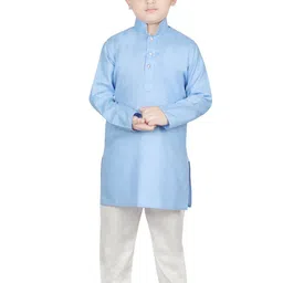 SG YUVRAJ Boys Blue & White Solid Kurta with Pyjamas-picture-55