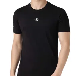 Calvin Klein Jeans Black Cotton Regular Fit T-Shirt image 1