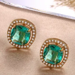 Karatcart Gold-Tone Plated Green Earrings for Women-image-78