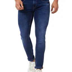 Spykar Dark Blue Slim Fit Low Rise Jeans image 1