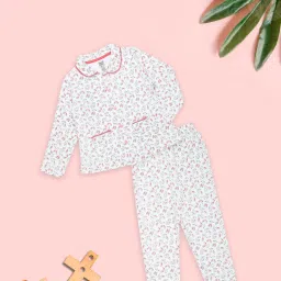 Mee Mee Kids White Printed Full Sleeves Shirt with Pants image 1