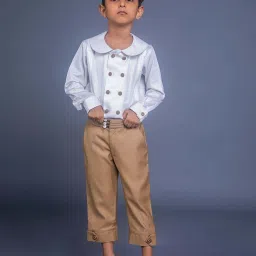BAYA COUTURE Kids Brown Solid Regular Fit Shirt & Pants image 1