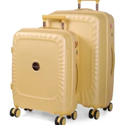 Romeing Sicily Yellow Textured Hard Case Medium Trolley Bag Set of 2 - 55 & 65 cms image 1