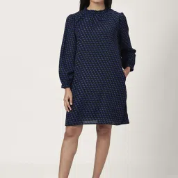 Annabelle by Pantaloons Blue Printed Shift Dress image 1