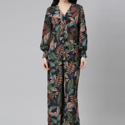 showoffff SHOWOFF Multicolor Georgette Printed Shirt With Pants image 1