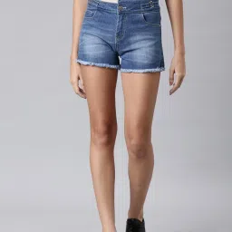 showoffff SHOWOFF Blue Denim Slim Fit Shorts image 1