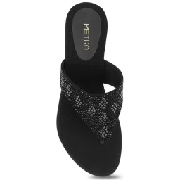 Metro Women's Black Thong Wedges image 3