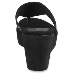 Metro Women's Black Thong Wedges image 5