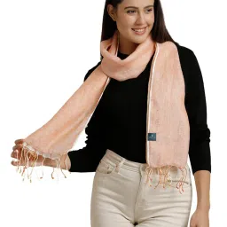 Linen Club Orange Pure Linen Stole image 1