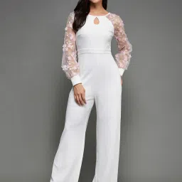 Miss Chase White Solid Jumpsuit image 1