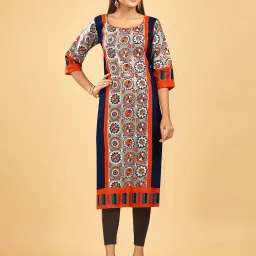 SHANVIKA Multicolor Printed Cotton Straight Kurta image 1
