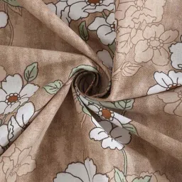 Klotthe Beige 400 TC Cotton Double Book Fold Bedsheet with 2 Pillow Covers image 4