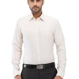 Raymond Beige Slim Fit Self Pattern Shirts-image-77