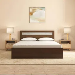 Nilkamal Akin King Bed without Storage (Walnut) image 1