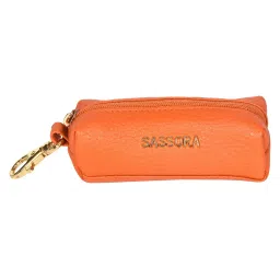 Sassora Orange Premium Leather Key Pouch image 1