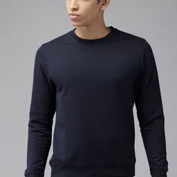 Mast & Harbour Men Solid Cotton Anti Odour Sweatshirt image 2