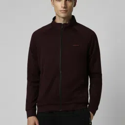 Van Heusen Maroon Cotton Regular Fit Printed Jacket image 1