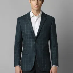 Louis Philippe Green Regular Fit Checks Blazer image 1