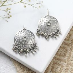 Teejh Siranshi Silver Oxidized Ghungroo Dangler Earrings-picture-18