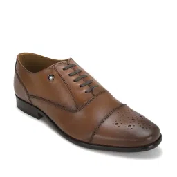 Louis Philippe Men's Brown Oxford Shoes image 2