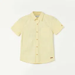 Fame Forever by Lifestyle Kids Yellow Cotton Striped Shirt-picture-35