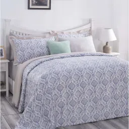 Maspar Hues PBS Nomad Scuplt Harold Blue Cotton 210 TC King Bed Linen Set image 1