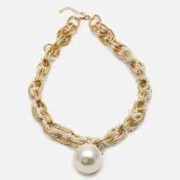 SOHI Cream Pearls Necklace image 3