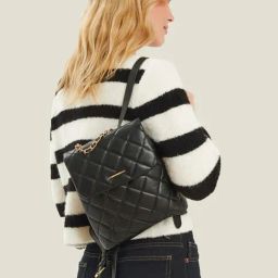 Accessorize London Black Quilted Backpack-picture-16