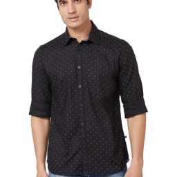 Parx Black Slim Fit Printed Shirt-picture-28