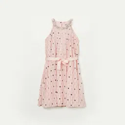 Fame Forever by Lifestyle Girls Peach Printed Dress-picture-30