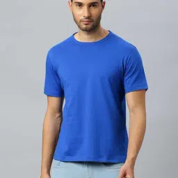 Don Vino Royal Blue Regular Fit Crew T-Shirt-image-46