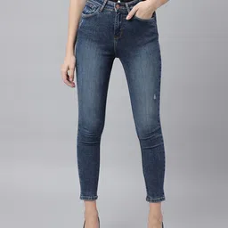 Xpose Women Comfort Slim Fit Low Distress Stretchable Jeans-picture-17