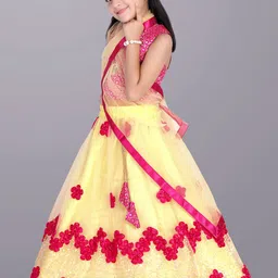 BAESD Girls Embroidered Sequinned Ready to Wear Lehenga & Blouse With Dupatta image 5