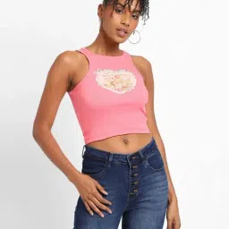 Forever 21 Pink Cotton Printed Crop Top-picture-22